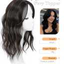 PANEWAY Hair Topper 16Inch Hair Toppers For Women with Thinning Hair 6.5x6.5 Ladies Wiglets Toppers Hair Pieces for Women - Dark Brown with Highlights