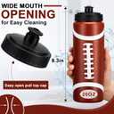 Yaomiao Football Water Bottle, Football Party Favors Bulk, 20 oz Reusable Bpa-Free Squeeze Water Bottles, Stuff for Sports Gifts, Team Gifts, Birthday, Tailgate Parties