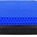 Gel Seat Cushion for Long Sitting, Extra Thick Gel Cushion for Wheelchair Soft Chair Pads Cushions for Office Home Chairs Car Seats Long Trips - Back Sciatica Hip Tailbone Pain Relief Cushion (Blue) (Extra Thick: 16.5x14.5x2 Inch)
