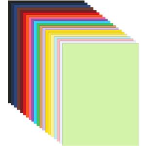 Guakicae 100 Sheets 20 Assorted Colors Cardstock 8.5 x 11 Craft Paper, 200gsm/75lb Heavyweight Paper Card Stock for DIY Cards Making, Wedding Invitations, School Scrapbooking, Party Decorations