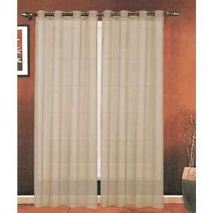 Elegant Comfort Luxury 2-Piece Grommet Sheer Panel/Curtain - Window Curtains 55-inch Width X 84-inch Length - Taupe