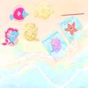 2 x 24 Sets Valentines Cards with Art Supplies-Ocean Sea Animal Wood Painting Craft Kits,DIY Unfinished Wooden Octopus,Whale,Dolphin,Seahorse,Starfish,Fish for Valentines Day Gift Exchange Art Project