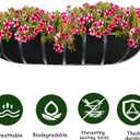 3PCS 36 Inch Planter Basket Liners Fabric Window Box Liners Felt Trough Planter Liner Replacement Black Flower Basket Liner Non-Woven Hanging Plant Liner for Planters Garden Fence - Avoid Bird Nesting