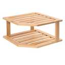 VERTORGAN Bamboo Corner Shelf,2 Tier Plate Organizer for Cabinet and Countertop,Pantry Dish and Spice Rack for Kitchen
