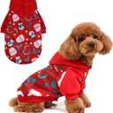 EXPAWLORER Christmas Dog Hoodie,Soft Dog Sweater,Winter Autumn Fleece Sweatshirt with Pattern,Pet Clothes Outfits for Puppy,Cat, Small Medium Large Dogs, M