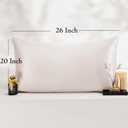 Standard Satin Pillowcase for Hair 2pc,Similar to Silk Pillow Cases,Easier Care Than Silk Pillowcase, Gifts for Women Men,Beige,20x26 & Envelope Closure and 2 Satin Scrunchies