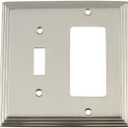 Nostalgic Warehouse Deco Electrical Outlet Switch Plate Cover (Toggle and Rocker, Satin Nickle)
