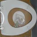 Mayfair Linden Slow Close Toilet Seat, Non Slip Heavy Duty Wood, Easy Install, Elongated, White