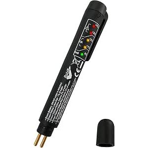 Brake Fluid Liquid Tester Pen, DOT 3 DOT 4 DOT 5.1 Brake Fluid Diagnostic Testing Pen, Vehicle High-Precision Hydraulic Liquid Oil Moisture Analyzer with 5 LED Indicators