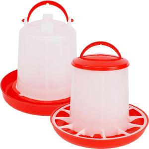winemana Chick Feeder 1 Lb and Waterer 1.5 L Kit, Hanging Poultry Plastic Containers for Outdoor (Size: 7" x 7")