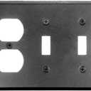 Acorn Manufacturing AW7BP 6.625 Inch 2 Toggle Duplex Wall Plate, Black Iron Finish