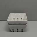 Gomakren Fruit Basket for Kitchen, Fruit Bowl with Holes, Ceramic Berry Basket Set of 2, 5.7 Inch Square Berry Containers Colander - Farmhouse Kitchen Decor, White