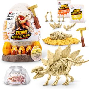 Robo Alive Fossil Find Amber Adventure (Stegosaurus) by ZURU, Surprise Unboxing and Dinosaur Toy for Boys
