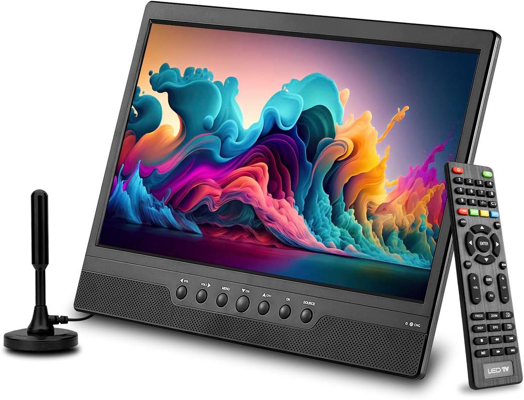 14inch Small Portable TV with Rechargeable Battery-Digital ATSC Tuner-Antenna-and USB/HDMI/AV Slot in,Car-12 Volt/AC- for Kitchens,RVs and Camping(NO with WiFi/Bluetooth/Satellite)