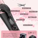 Travel Curling Iron 1 Inch,Dual Voltage Curling Iron 110-240V with European Plug,Small Curling Wand for Women & Short Hair, 5 Temp Digital Settings, Auto-Off, Anti-Scald,Heat-Resistant pad (Rose Gold)