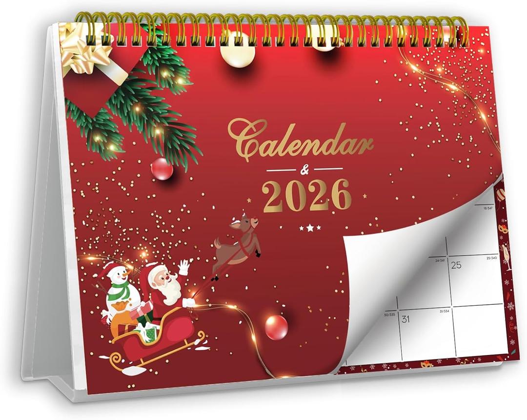3 x Small Desk Calendar 2026 - Standing 2026 Desk Calendar, Oct.2025 to Dec.2026, 8" x 6", Monthly Flip Desktop Calendar with To Do List, Your Personal Desk Planner with Pocket for Work Home Office