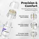 Micro Infusion Skincare System - 0.25mm Facial Stamp with Collagen Peptide & Hyaluronic Acid Serum At Home Glow- 3 Month Supply
