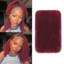 BLL Afro Kinkys Bulk Human Hair-100% Human Hair for Mini Twist Braiding Dreadlock Loc Extensions Afro Kinky Curly Hair Bulk Black Color (99J, 16 Inch Pack Of 1)