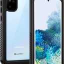 Lanhiem for Samsung Galaxy S20 Case (Not for Plus or Ultra), IP68 Waterproof Dustproof Case with Built-in Screen Protector, Heavy Duty Full Body Protective Cover for Galaxy S20 5G, Black/Clear