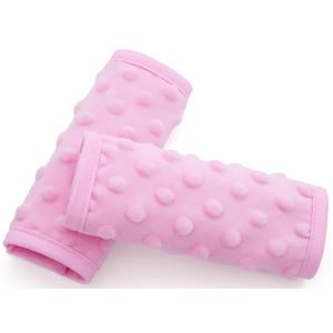 Pro Goleem Car Seat Strap Covers for Babies Girl Soft Car Seat Strap Shoulder Pads for All Car Seats, Stroller, Pushcar, Pink (Medium)