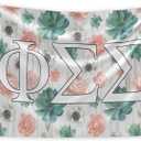 Pro-Graphx Phi Sigma Sigma Greek Sorority & Fraternity Flag Officially Licensed, Tapestry, Display Banner, Sign, Letter Pattern Large Decor - 3 feet x 5 feet - Succulents Floral