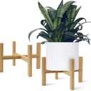 DAORFAA Bamboo Plant Stand, Flower Potted Holder, up to 8 Inch Pot - Nature, Mid Century Modern (Pot Not Included) (2 Pack)