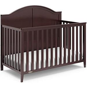 Graco Wilfred 5-in-1 Convertible Crib (Espresso) – GREENGUARD Gold Certified, Converts to Toddler Bed and Full-Size Bed, Fits Standard Full-Size Crib Mattress, Adjustable Mattress Support Base