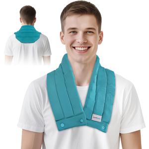 Neck Ice Pack Wrap for Cervical Pain and Cooling, 2 Hours Long Lasting Cold Ice Pack for Neck Shoulders, Flexible Cold Pack for Hot Weather, Hot Flashes, Surgery, Swelling