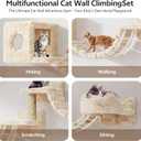 9-in-1 Cat Wall Shelves, Cat Wall Furniture Set with Bridge, Beige