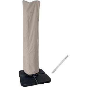 Patio Umbrella Cover for 12ft to 13ft Offset Umbrella, Water Resistant, Curved Cantilever and Straight Pole Parasol Outdoor Umbrellas Cover with Zipper and Rod Beige