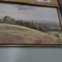 InSimSea Square Framed Canvas Wall Art, Farmhouse Nature Scenery Sky Clouds Valley Grassland Wall Art Prints, Classical Retro Paintings Home Decor for Living Room Bedroom Office 24"x24"