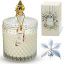 VIONAMI Luxury Scented Candle Gift Ghost Orchid Rare Flower Fragrance in Elegant Glass Jar, Decorative Soy Candles Gifts for Women, Long-Lasting 80 Hr, 14.8 oz, Luxury Candles for Women