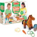Melissa & Doug Feed & Groom Horse Care Play Set with Plush Stuffed Animal (23 pcs) Pretend Play Horse Plush Toys for Girls and Boys Toddlers Ages 1+