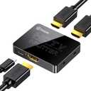 HDMI Splitter, Ultra HD 1-in-2-out Splitter  Plug & Play 1080P HDMI 2.0 Converter for HDMI Laptop, TV, Monitor, Projector
