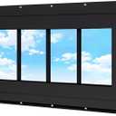 Vinyl Transom Household Fixed Window 10" x 23" Black