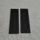 6" Finger Flush Pulls for Closet Pocket - Sliding Barn Door Handle Set - Pull Recessed Handle Rectangular Plate - Farmhouse Rustic Style - Matte Black - 2 Pack