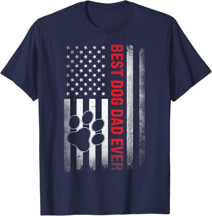 Funny Dad Fathers Day Dog Dad T-Shirt for Men L