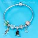 Sambaah Alphabet Charm Letter Beads Solid 925 Sterling Silver with Cubic Stones, Complete A~Z Gift Options fit Pandora European Bracelets(C)