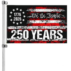 250 Anniversary USA Flag -3x5 250 Year America Anniversary Flag for Outside 1776-2026 We the People 4th of July Decorations 250th Patriotic Yard Signs Banner Decor for Room Wall Photo Backdrop Outdoor House with Brass Grommets