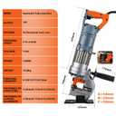 1300W Electric Hydraulic Hole Puncher 1/4"-4/5" Hydraulic Punching Machine Punching Tool Portable Punch Machine with 5 Dies for Iron Copper Aluminum Plate Angle Steel PM20 (Orange+Grey)
