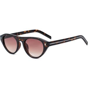 Gleyemor Designer-inspired Trendy Sunglasses for Women Men Retro Oval Shape Tortoise Shell Sun Glasses