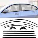 Stainless Steel Window Trim Chrome Delete for BMW G20 330i M340i 2019-2025 Black Window Trim Blackout Kit