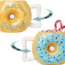 Comfify Ceramic Donut Mug  Chocolate Glaze with Sprinkles  Funny MMM... Donuts! Quote  14 oz Coffee Cup (Blue)