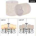 Chandelier Lamp Shades, Small Lamp Shades Clip-on Bulbs Only for Candelabra Bulbs, Beige Chandelier Shades 6 Pcs, Mini Lampshades for Chandeliers 5.1" X 5.1" X 5.3, Home Decor Fabric Linen Lampshade