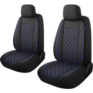 YGL Breathble Car Seat Covers Front Set, Washable Seat Covers for Cars, Premium Cloth Car Seat Protectors, Interior Covers for Cars,Sedan Van Truck SUV(Black/Blue)