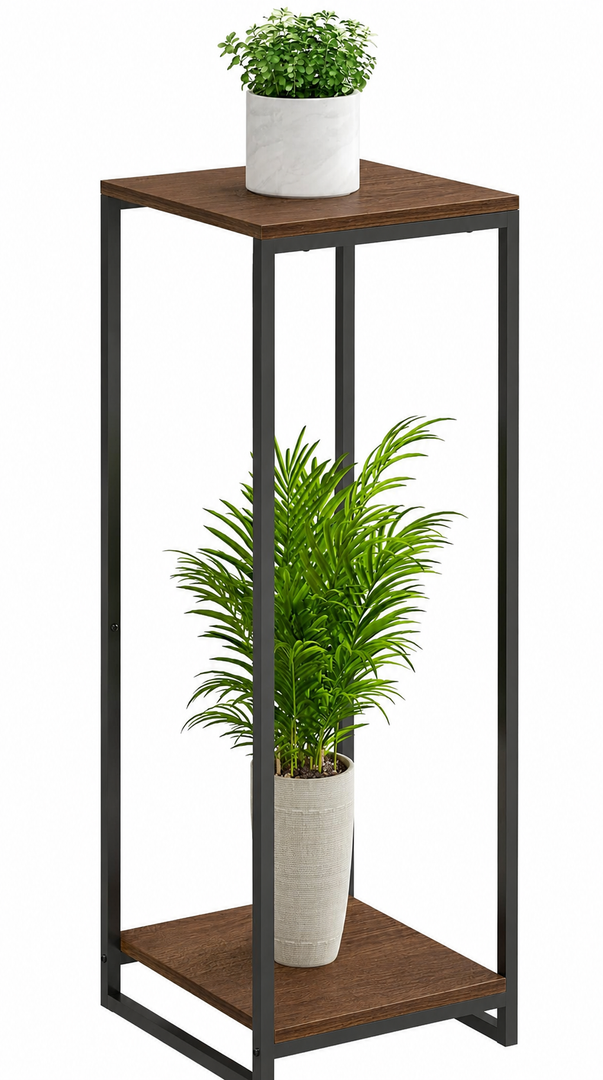 34" Tall Plant Stand Indoor, 2-Tier Modern Plant Shelf, Corner Flower Pot Holder Organizer for Living Room Balcony Patio Garden