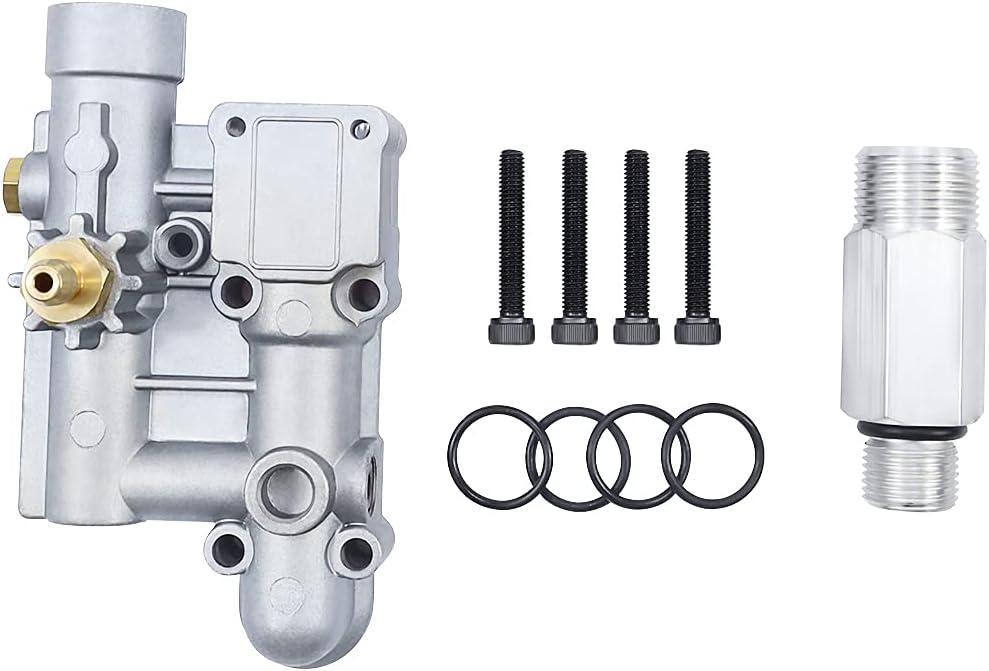 4 Bolt Pressure Washer Pumb Unloader Manifold Kit Replacement for Briggs Stratton 020228 Craftsman Excell EXWGV1721 190574GS 16031 190627GS