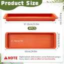 Cinnvoice 4 Pack Terracotta 24 x 8 x 1.6 Inch Rectangle Plant Saucer Large Plastic Plant Tray Water Drip Trays for Windowsill Flower Pot Planter Drainage Germination Garden Indoor Outdoor Use
