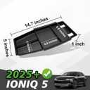 BestEvMod for 2026 2025+ Ioniq 5 Lower Center Console Organizer Tray Storage Box Interior Accessories with Rubber Black Trim Compatible with Hyundai Ioniq 5 2026 2025