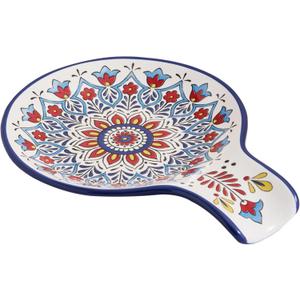 Bico Boho Totem Spoon Rest for Stove Top, Ceramic Spoon Holder for Kitchen Counter, Easy to Clean Coffee Spoon Rest Dishwasher Safe, Kitchen Cooking Utensil Rest for Ladles Spatula